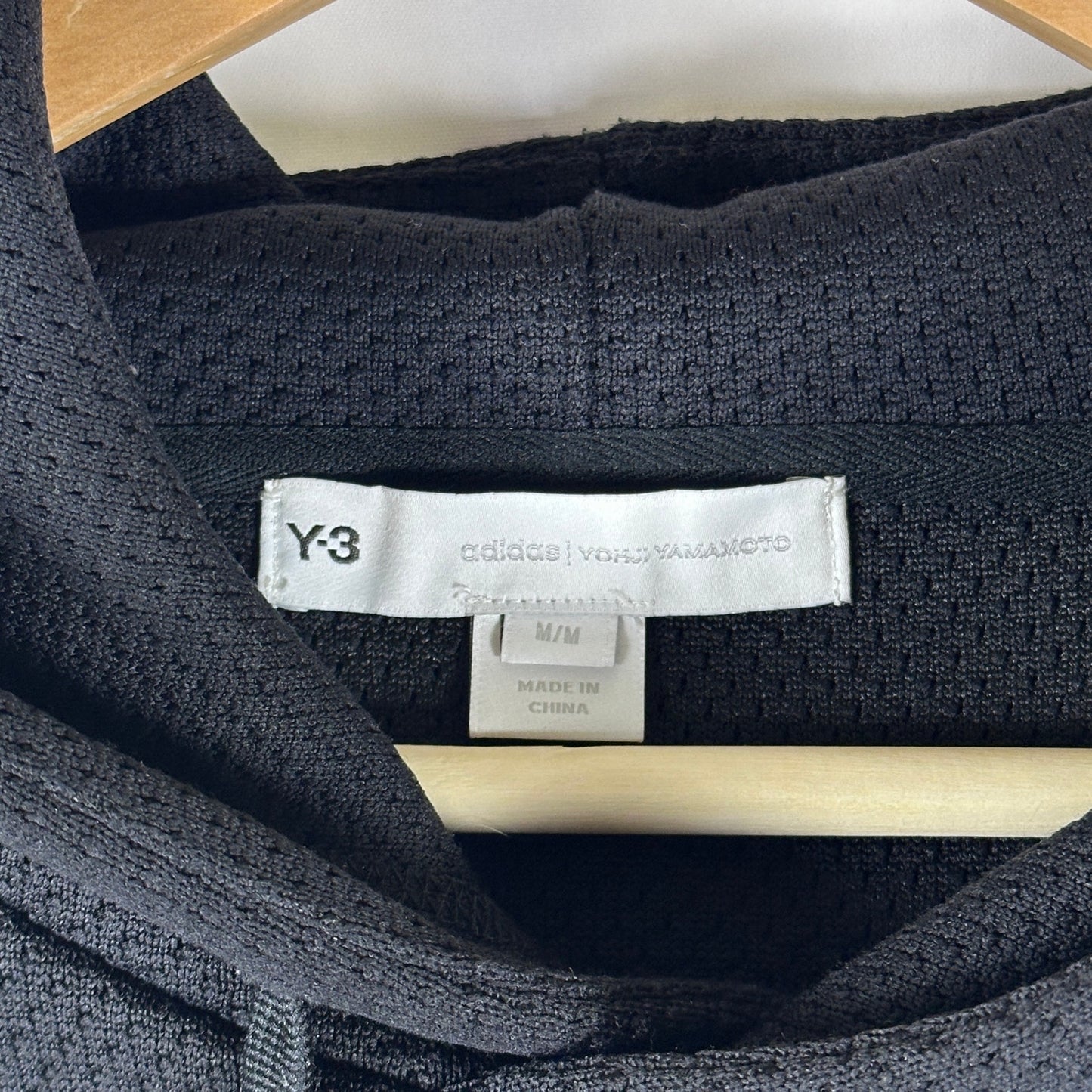 Adidas Y-3 Yohji Yamamoto Black Mesh Jersey Hoodie