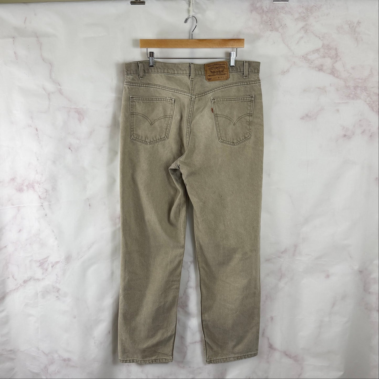 Vintage 80s Levi’s Orange Tab 550 Beige Denim