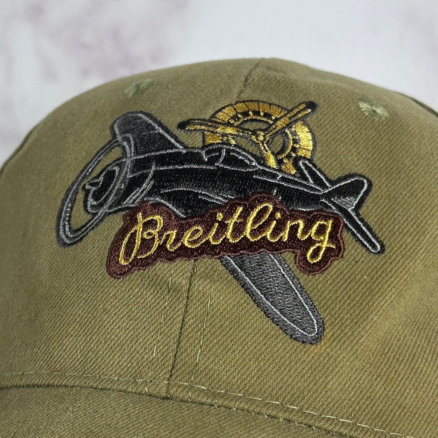 Breitling Distressed Green Aviator Hat