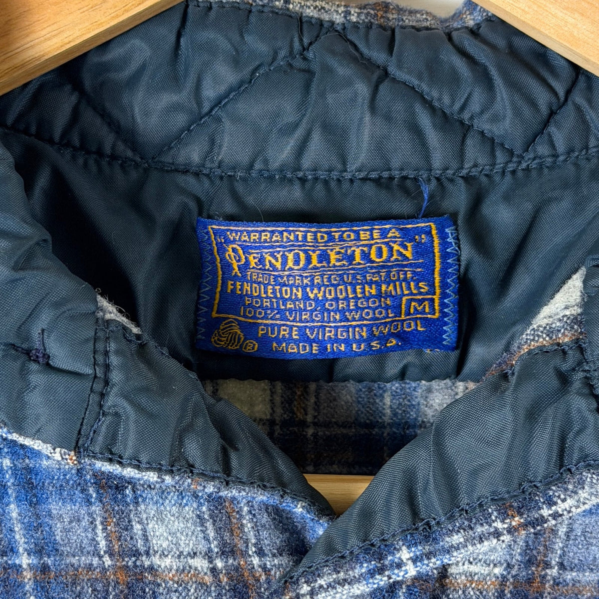Vintage Pendleton Blue Plaid Wool Shirt