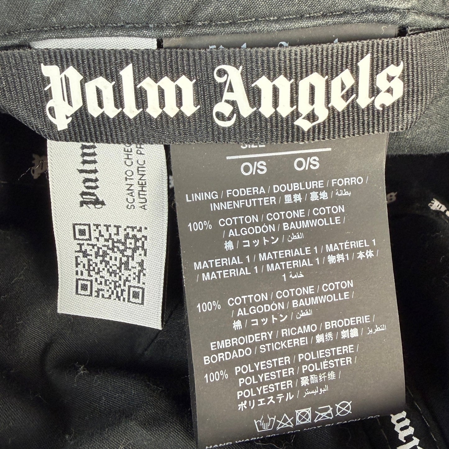Palm Angels Grey Distressed Logo Hat