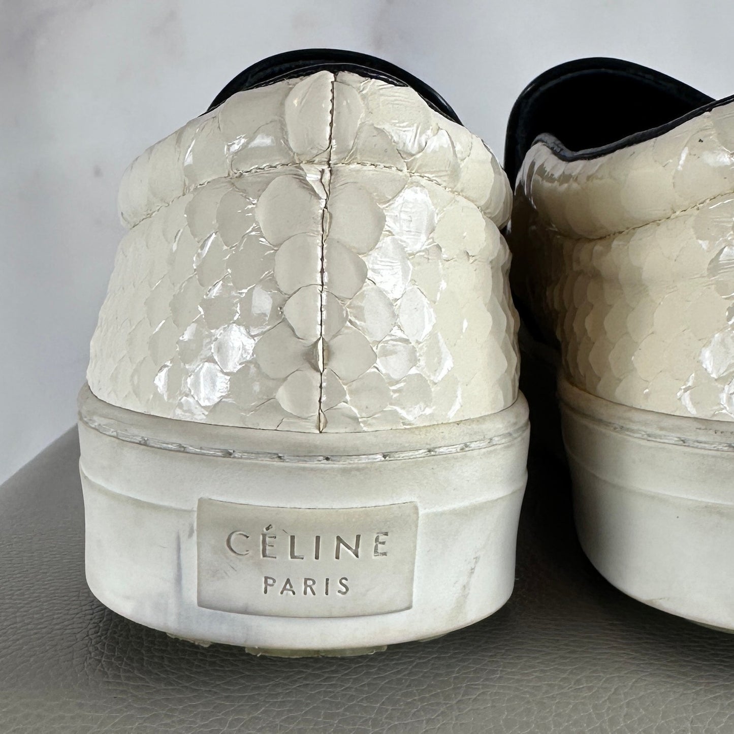 Celine Paris Glossy Python Slip-On