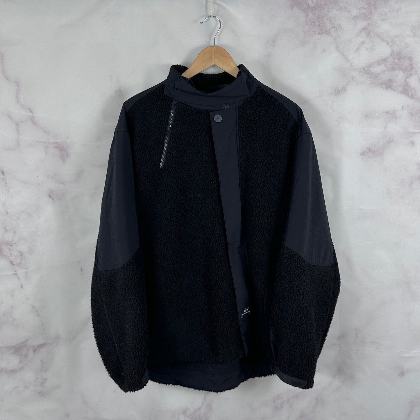 A Cold Wall Black Bias Asymmetrical Pile Fleece