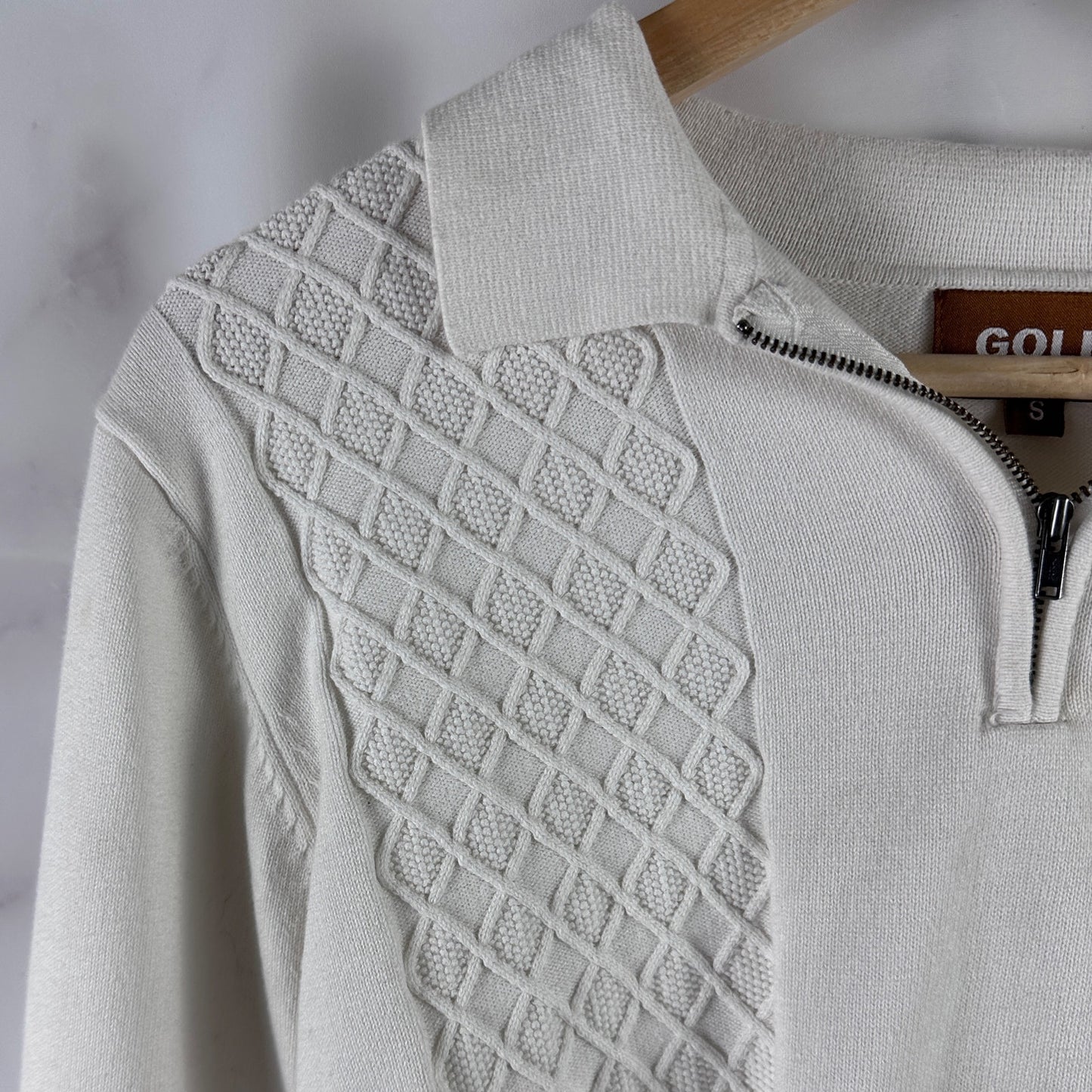 Golf Wang White Knit Quarter Zip