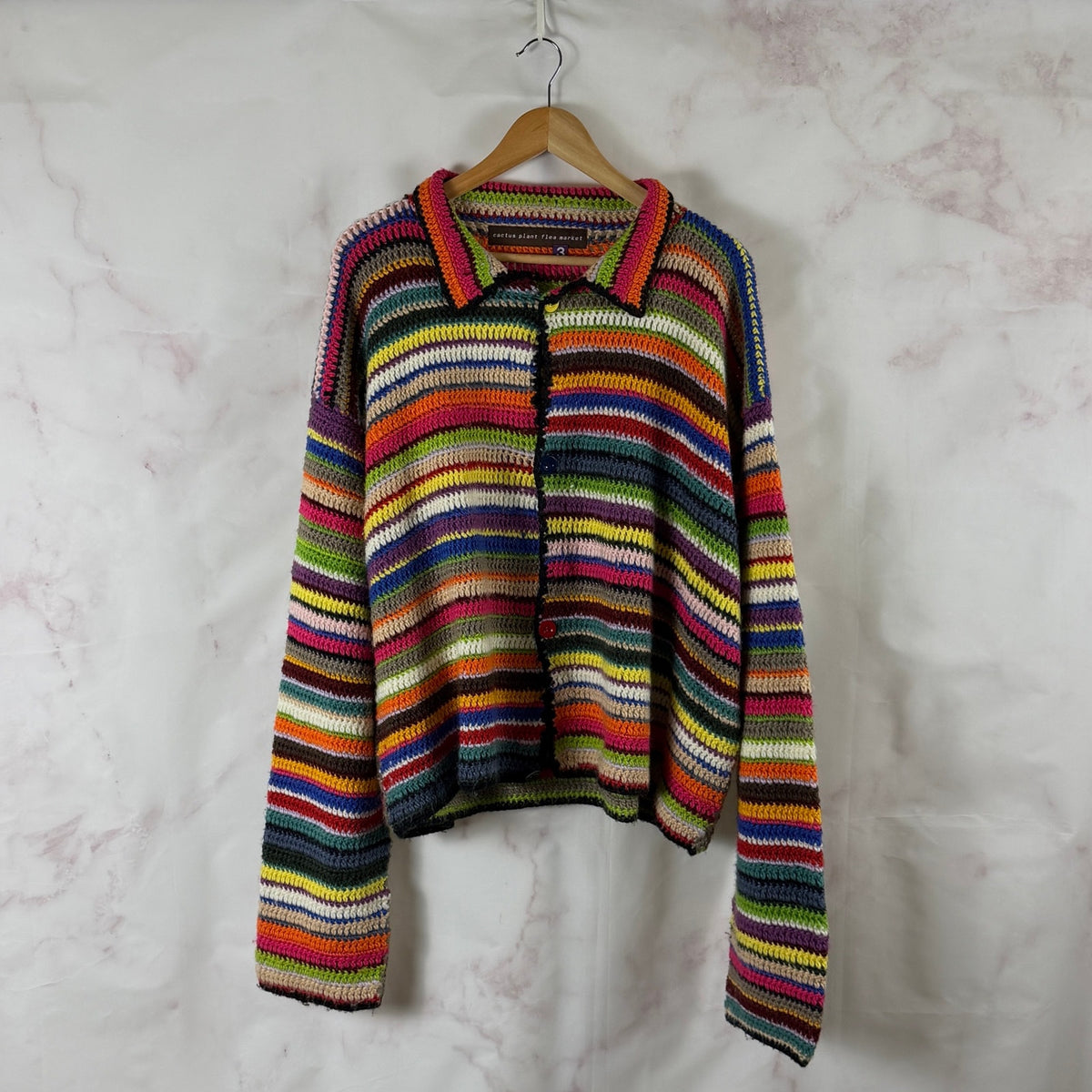 Cactus Plant Flea Market Crochet Knit Cardigan