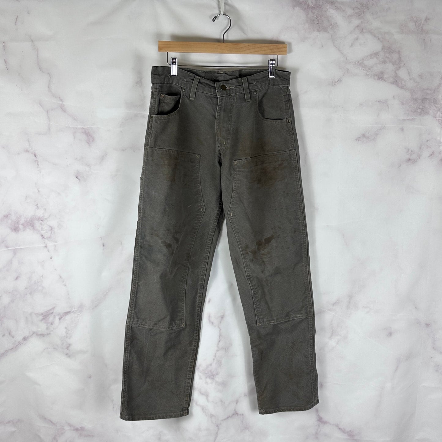 Prison Blue Grey Double Knee Work Pants