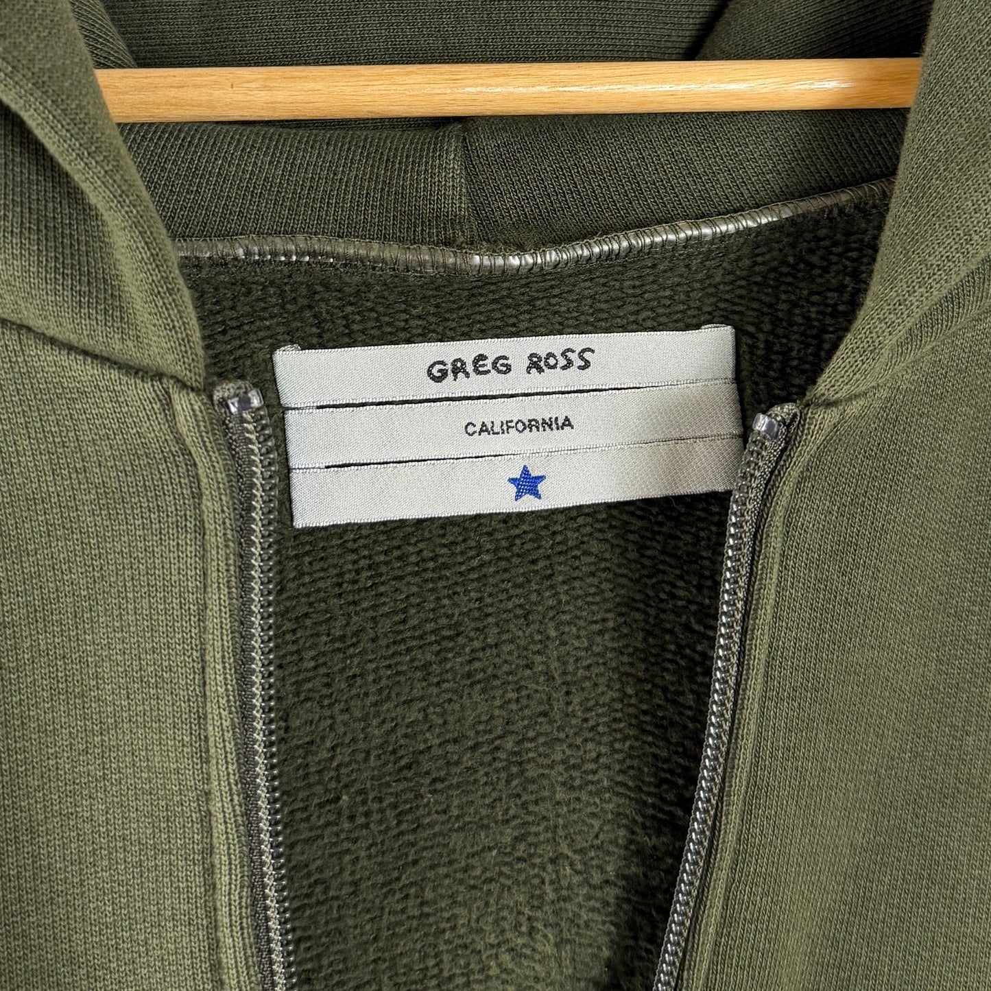 Greg Ross Green Heavyweight Zip-Up Hoodie