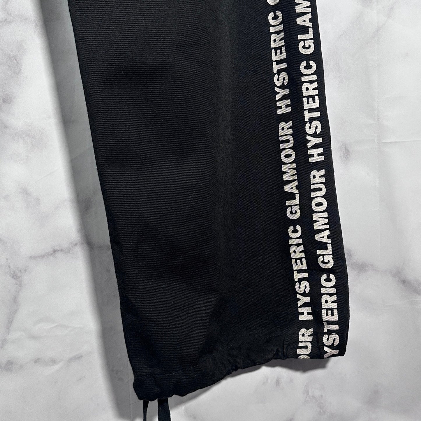 Hysteric Glamour Black Easy Text Stripe Pants