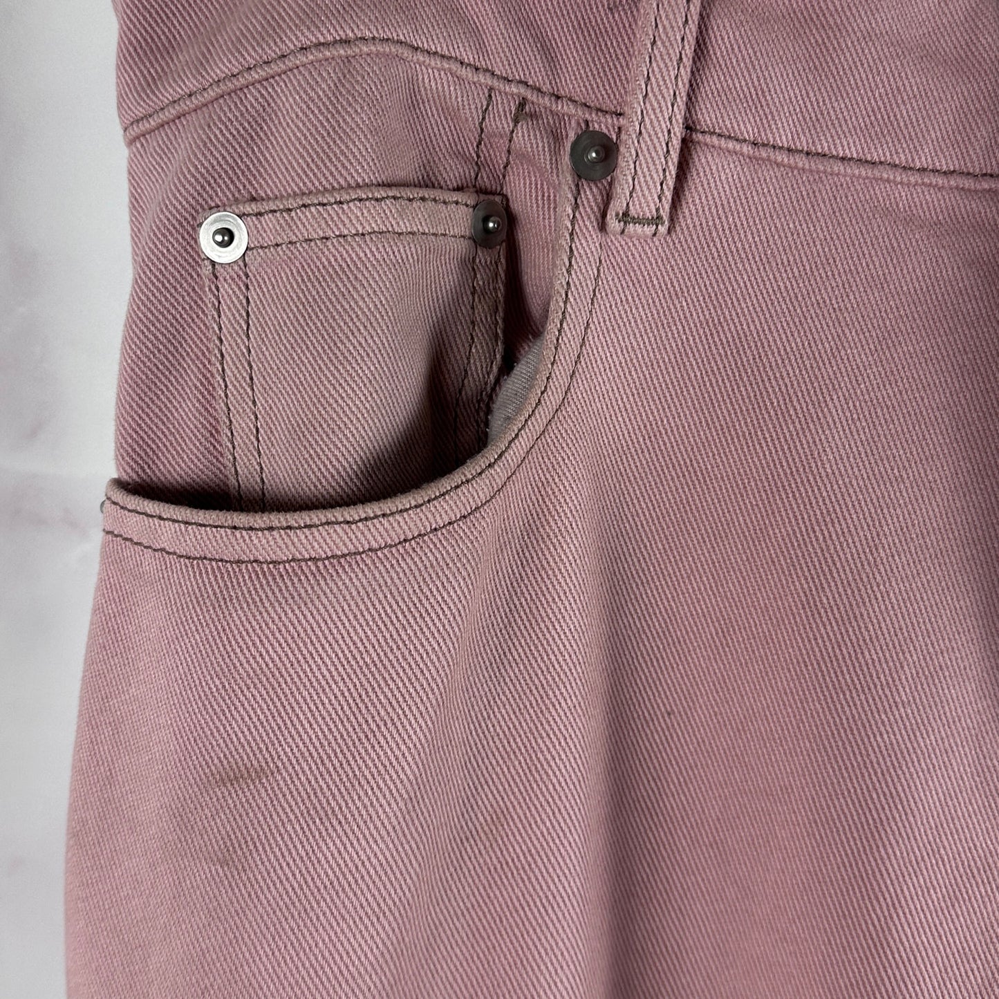 Rick Owens DRKSHDW S/S23 Edfu Bolan Banana Cut Faded Pink Denim