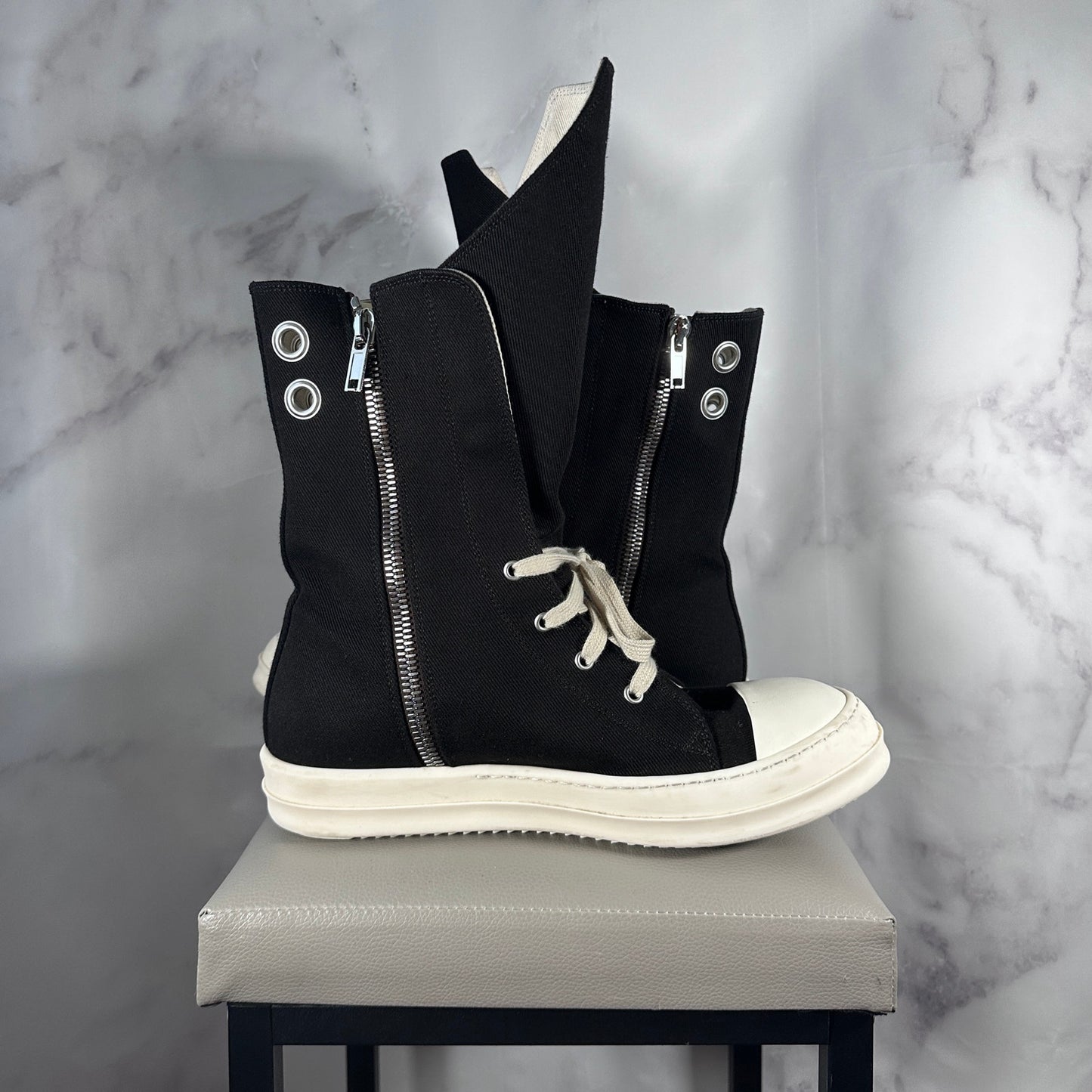 Rick Owens DRKSHDW Boot Sneak Ramone Black/Milk