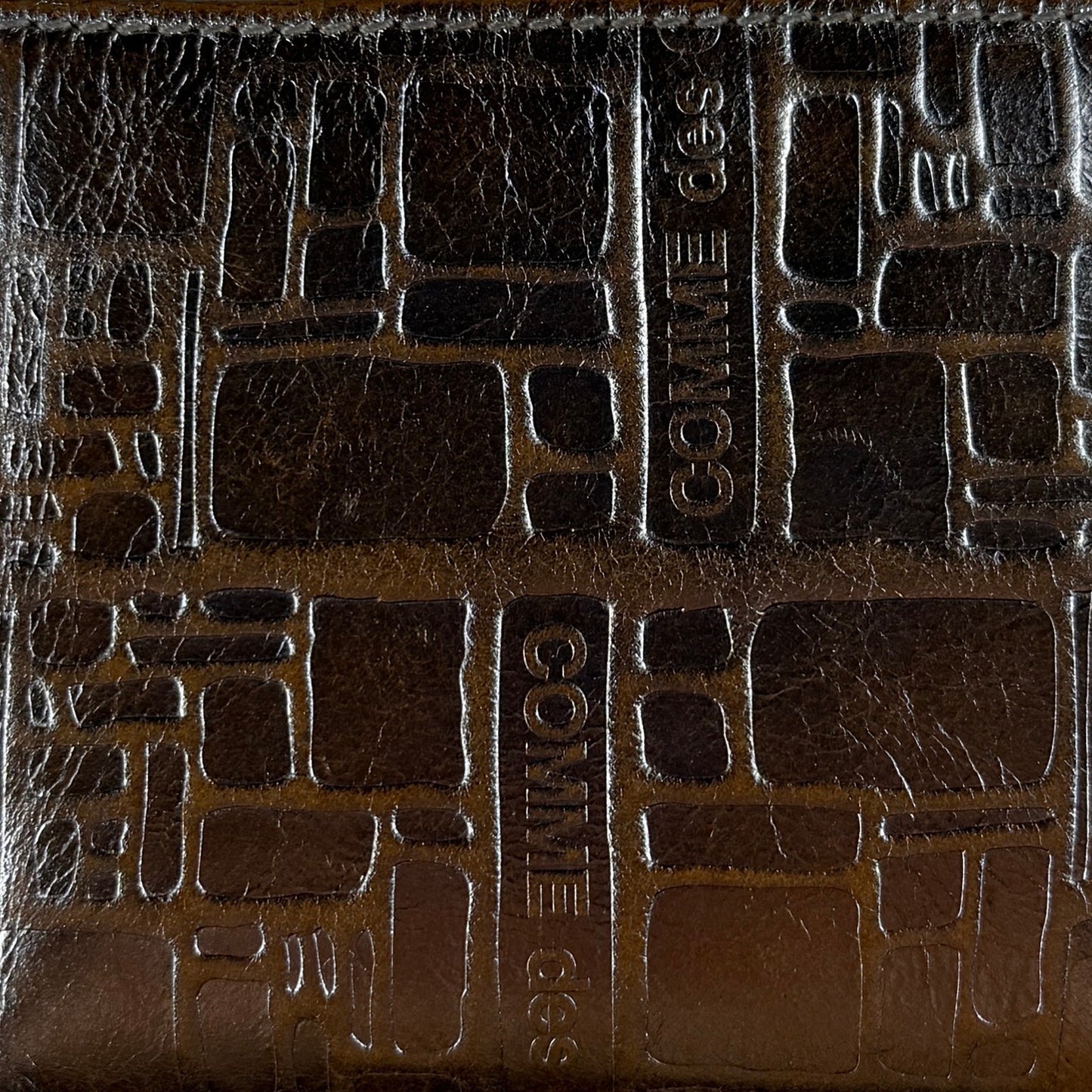 Comme des Garçons Embossed Metallic Leather Zipper Wallet