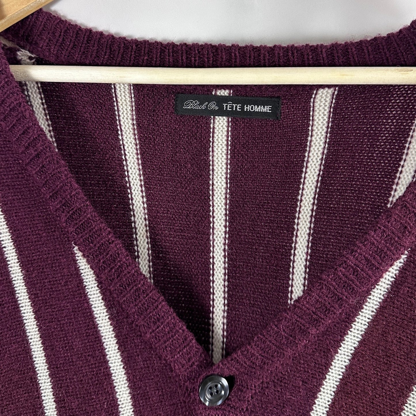Tete Homme Japanese Red Striped Cardigan