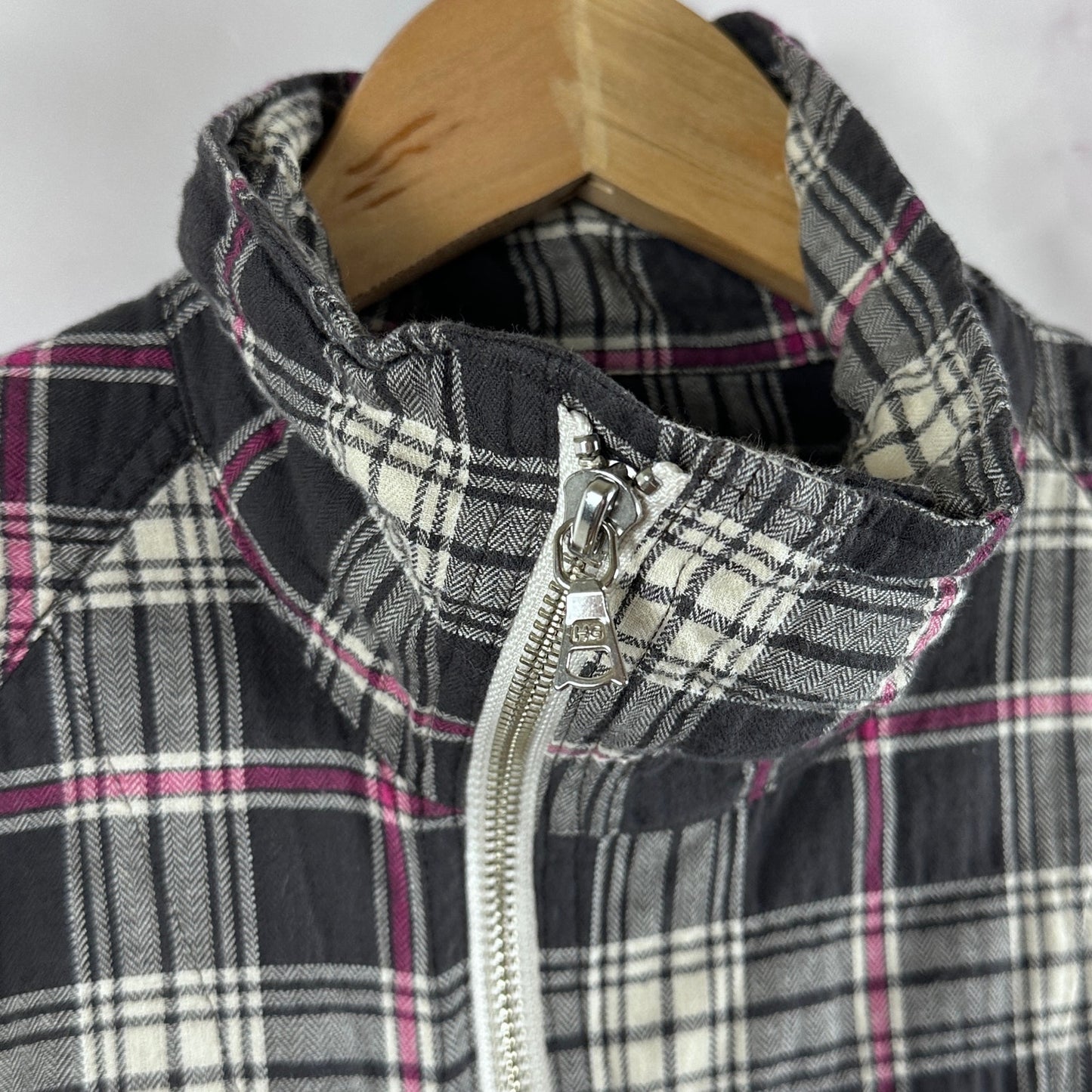 Hysteric Glamour Plaid Asymmetrical Zip-Up Flannel