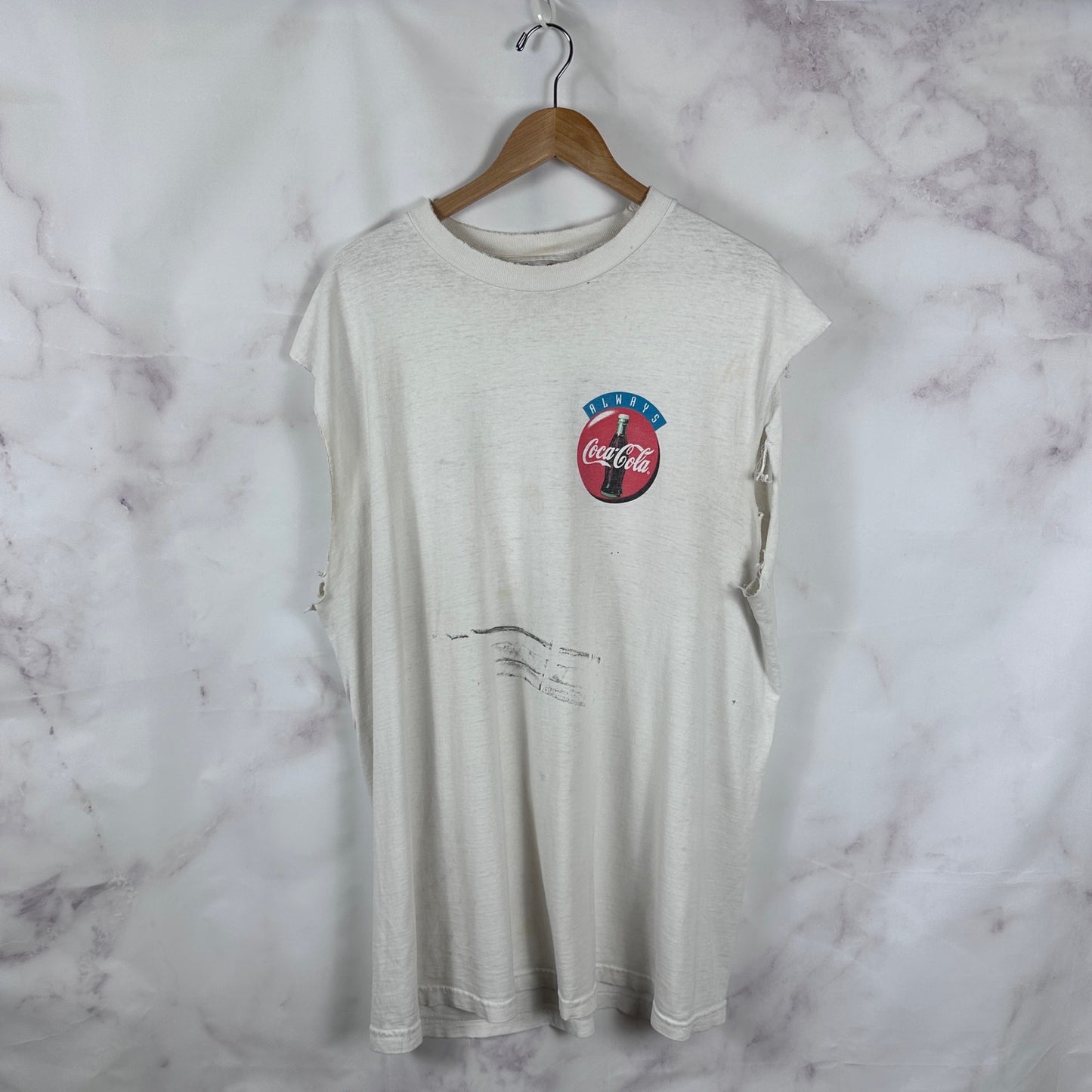 Vintage Coca-Cola White Cutoff Shirt
