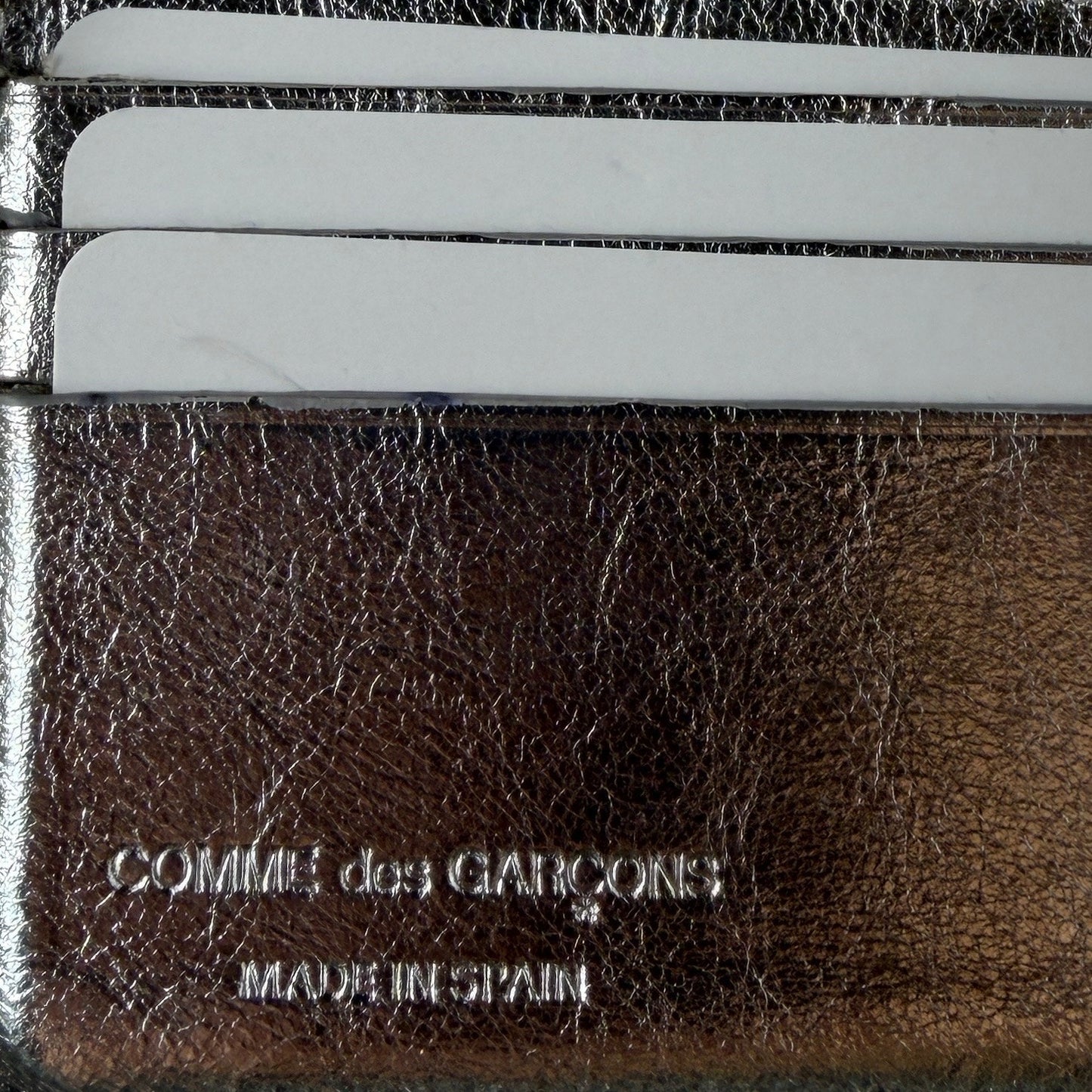 Comme des Garçons Embossed Metallic Leather Zipper Wallet