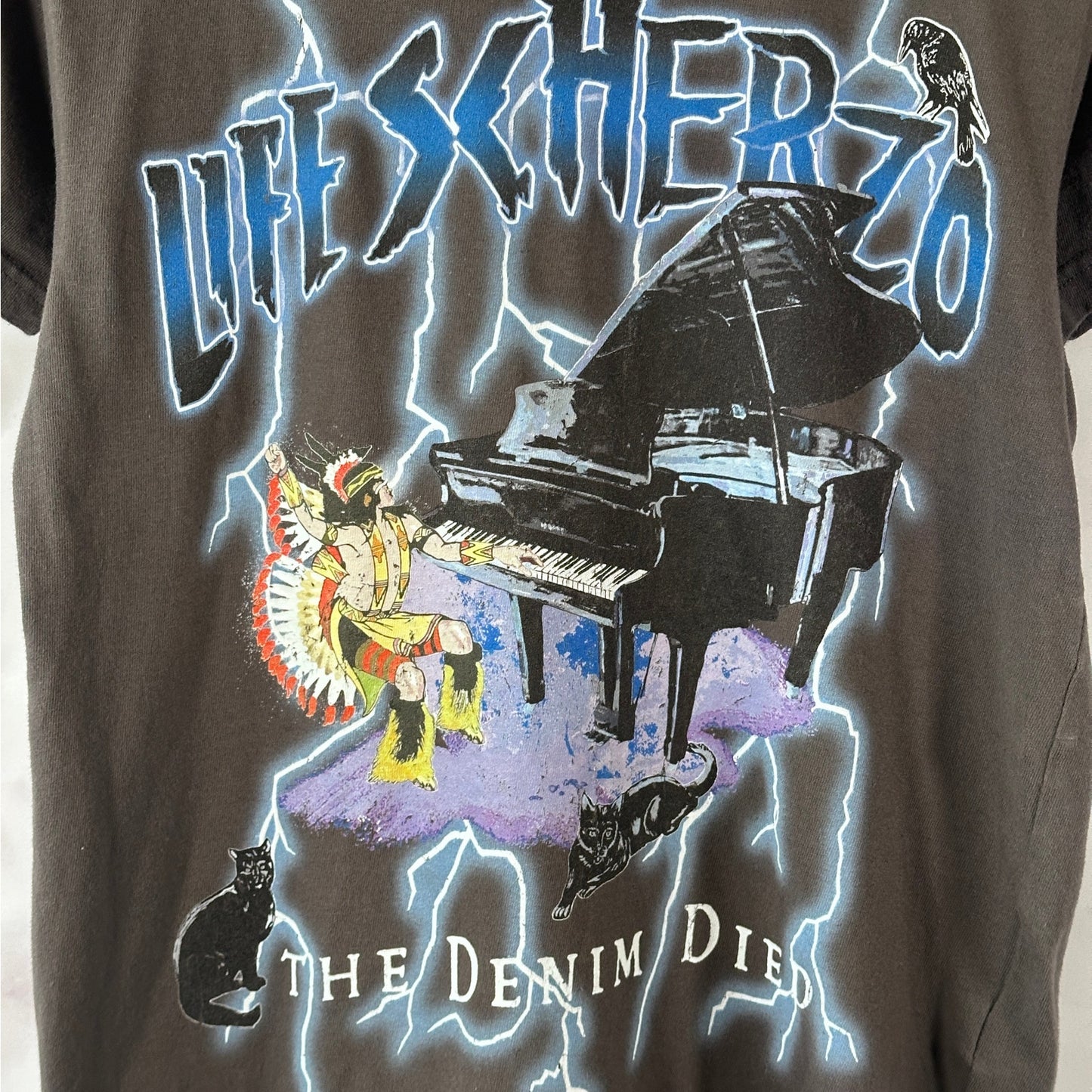 Kapital Life Scherzo Tenjiku Lightning Piano Graphic Tee