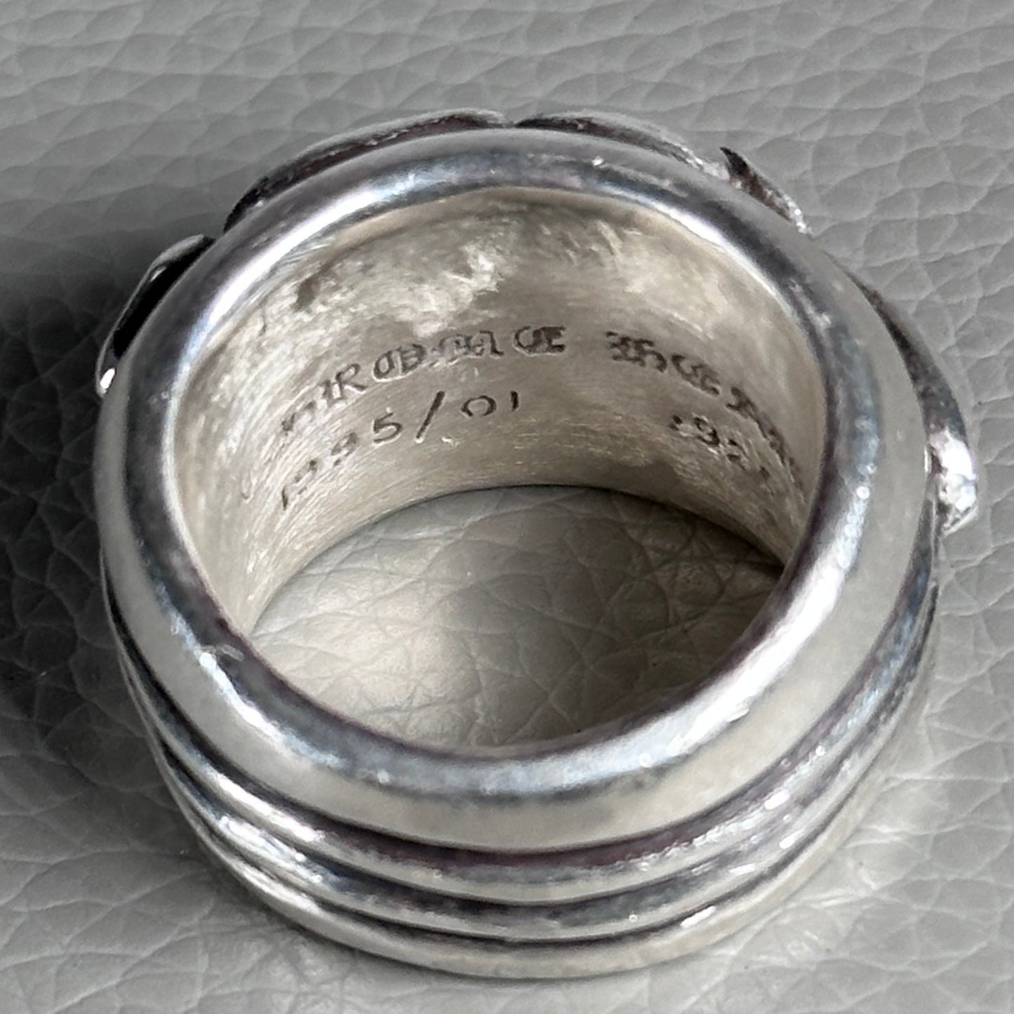 Chrome Hearts Silver Heart Dagger Ring