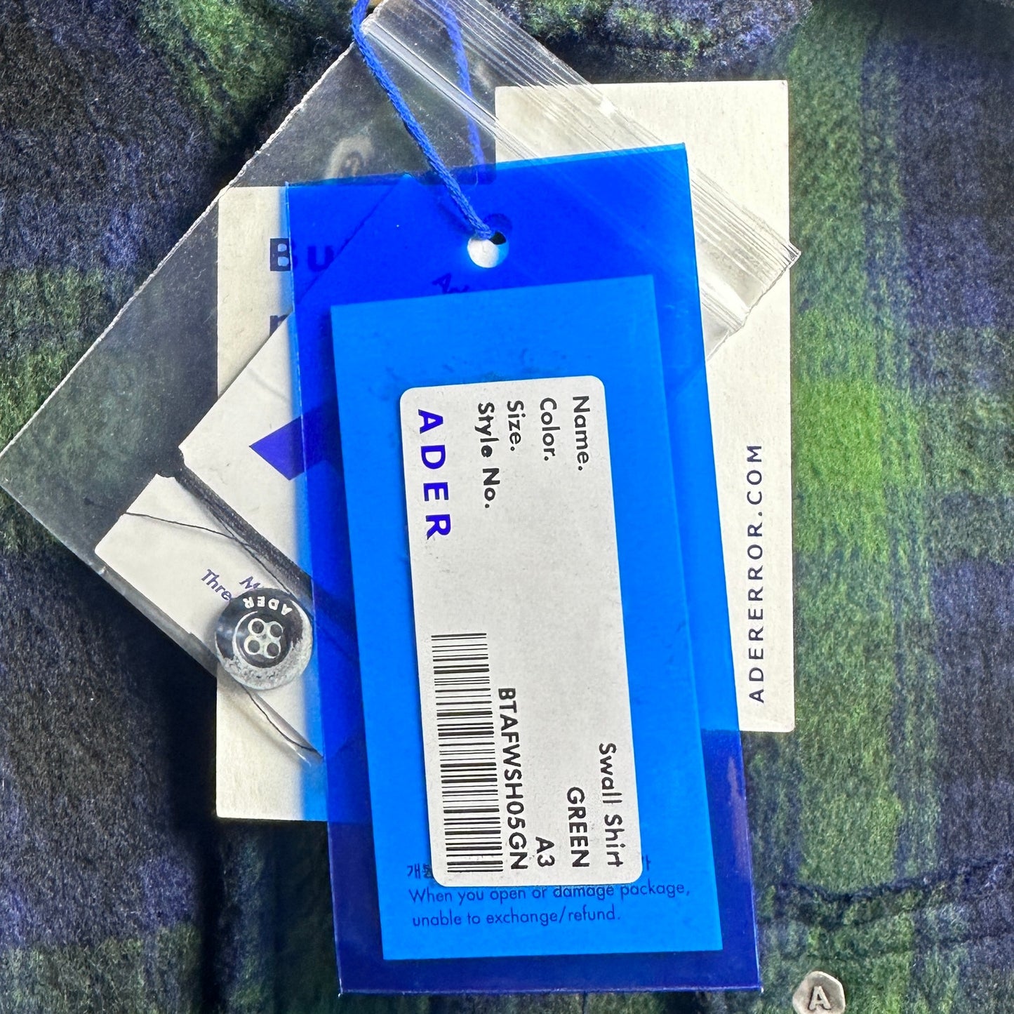 Ader Error Swall Plaid Shirt
