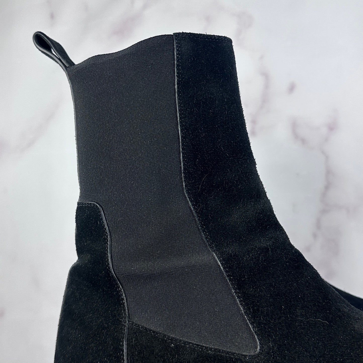 Rick Owens Black Suede Bozo Beatle Tractor Boot