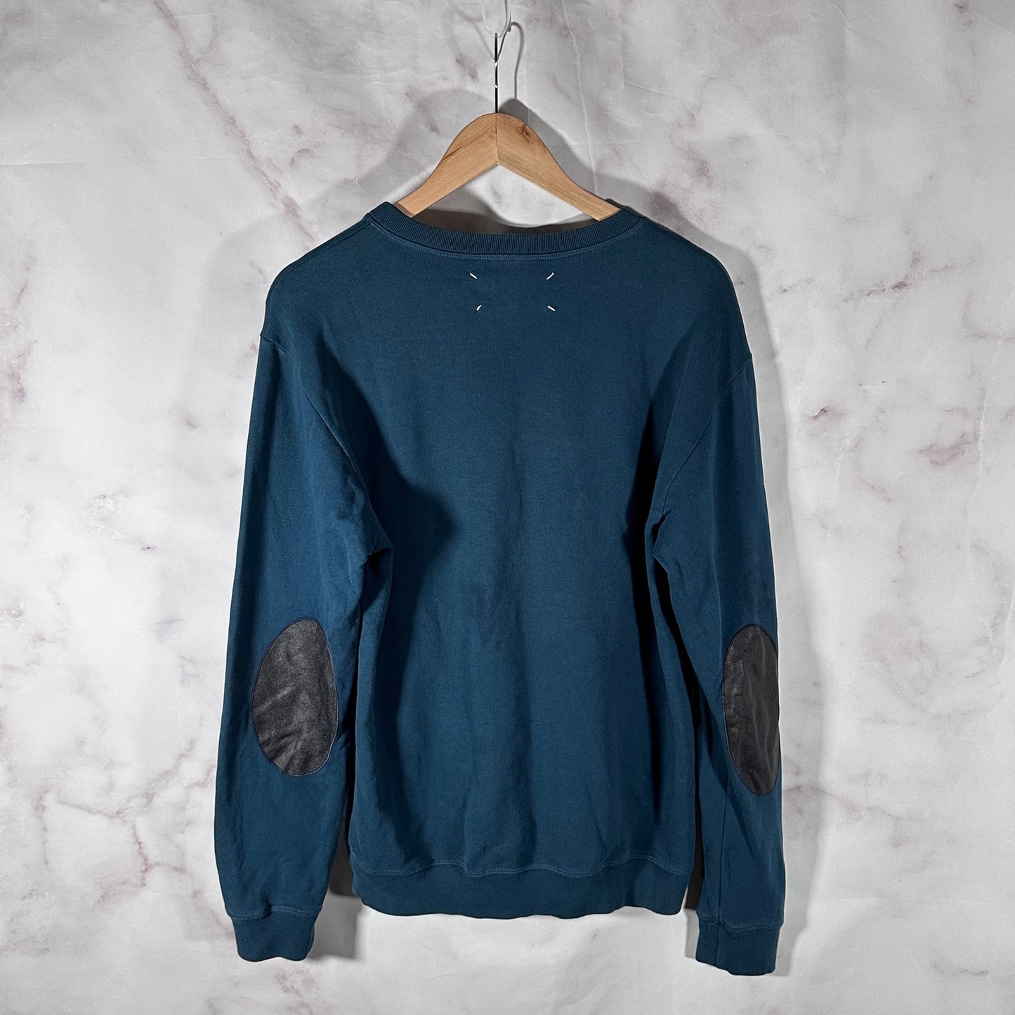 Maison Margiela Blue Elbow Patch Crewneck