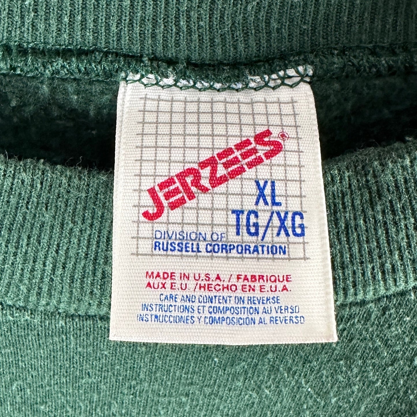 Vintage 90s Jerzees Green Crewneck Sweatshirt