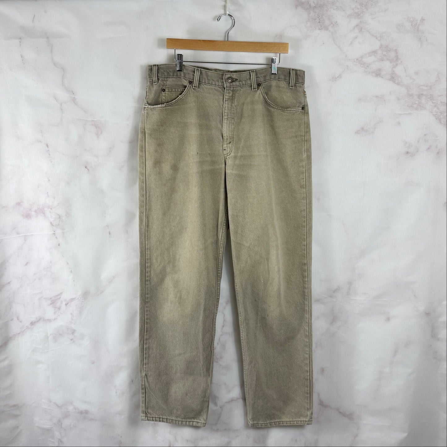 Vintage 80s Levi’s Orange Tab 550 Beige Denim