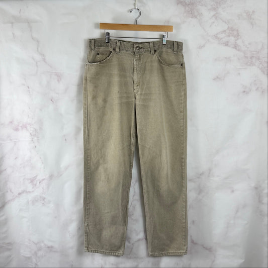 Vintage 80s Levi’s Orange Tab 550 Beige Denim