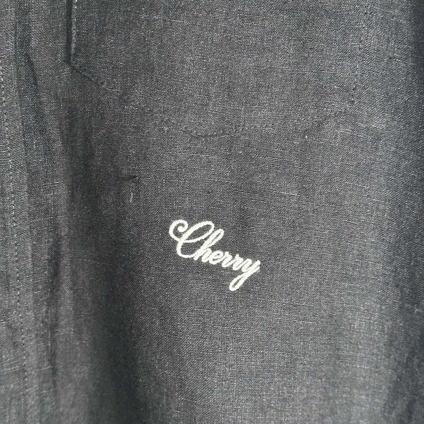 Cherry LA Washed Black Linen Western Shirt
