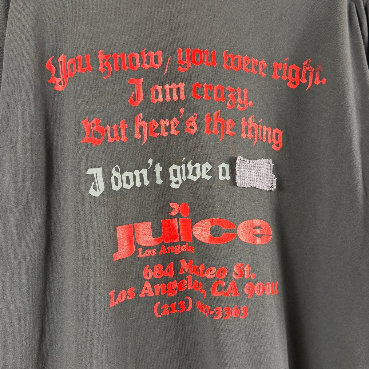 Juice Store Los Angeles Grey Tee