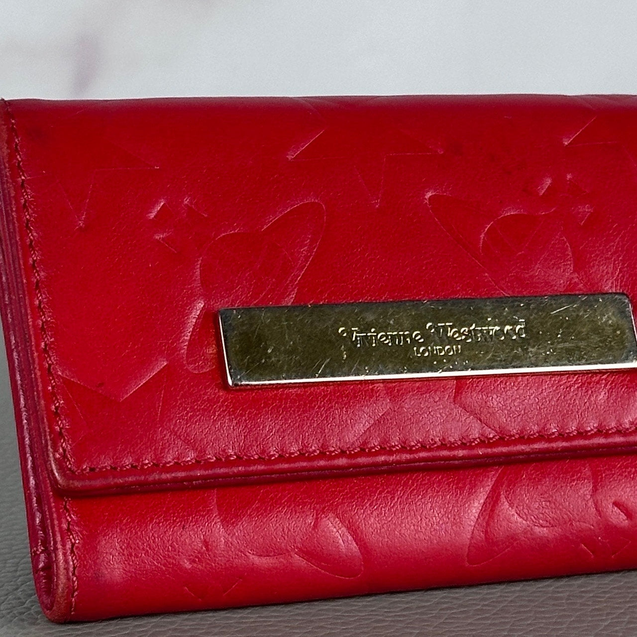 Vivienne Westwood Red Orb Embossed Keyholder