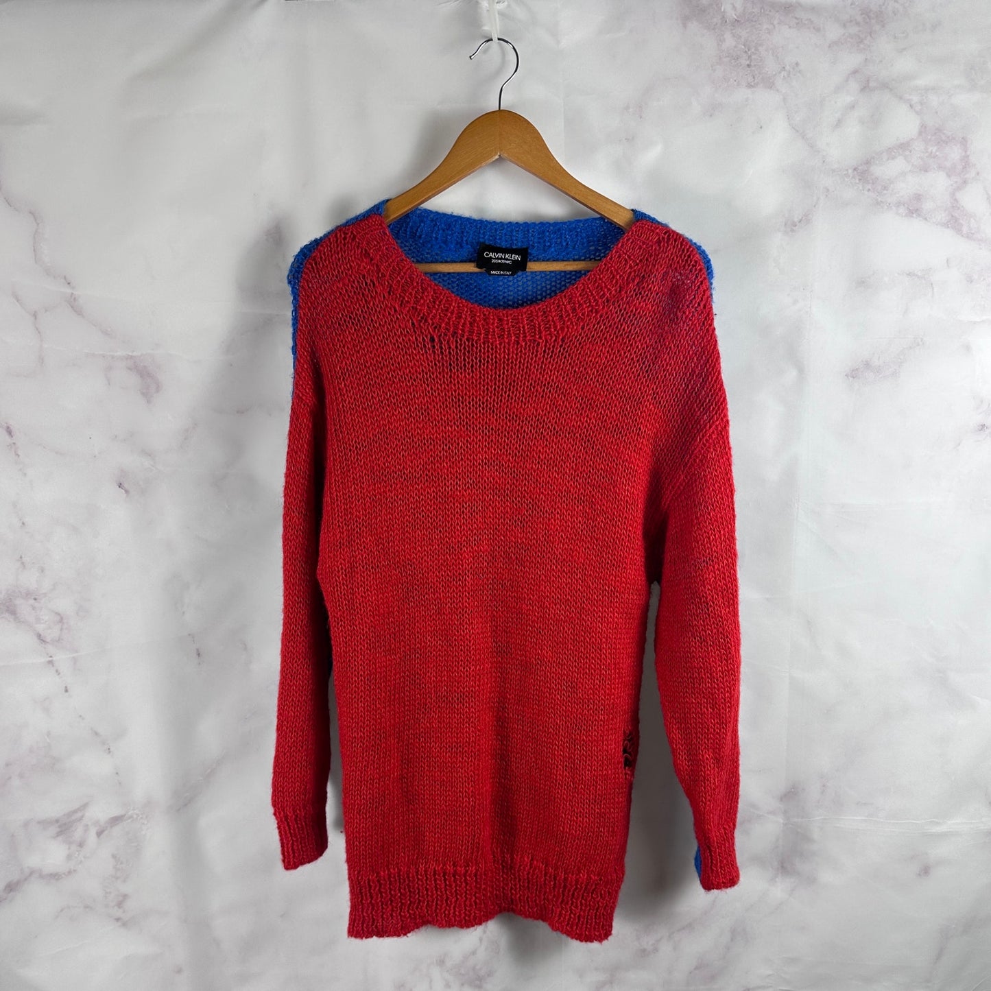 Calvin Klein 205w39nyc F/W18 Red/Blue Alpaca Mohair Sweater