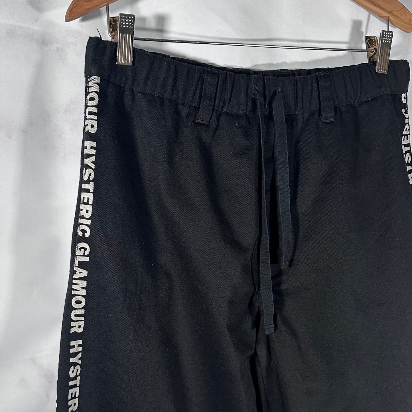 Hysteric Glamour Black Easy Text Stripe Pants