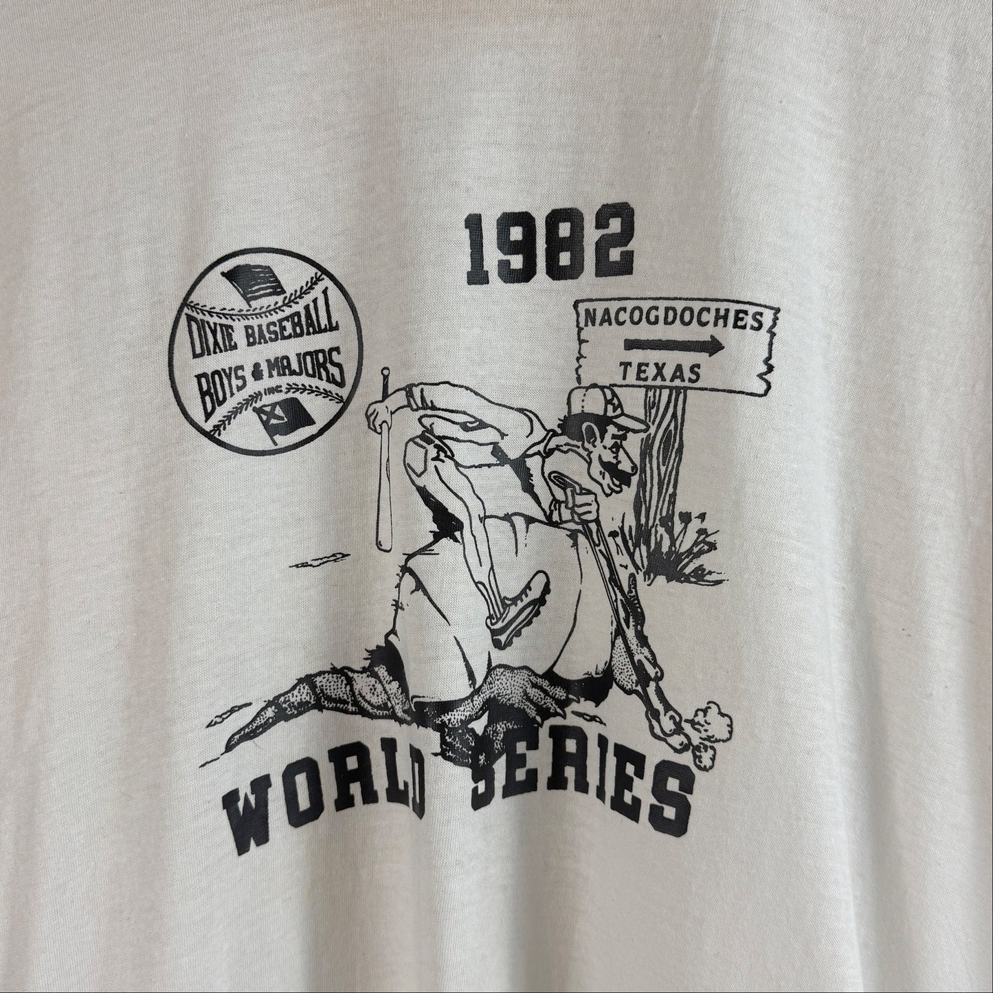 Vintage 1982 World Series White Red Ringer Tee