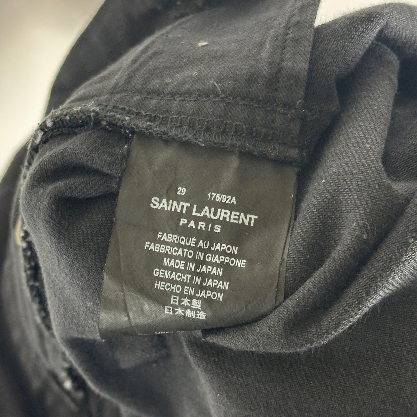 Saint Laurent Paris Hedi Slimane Black D02 Skinny Low Waist Denim