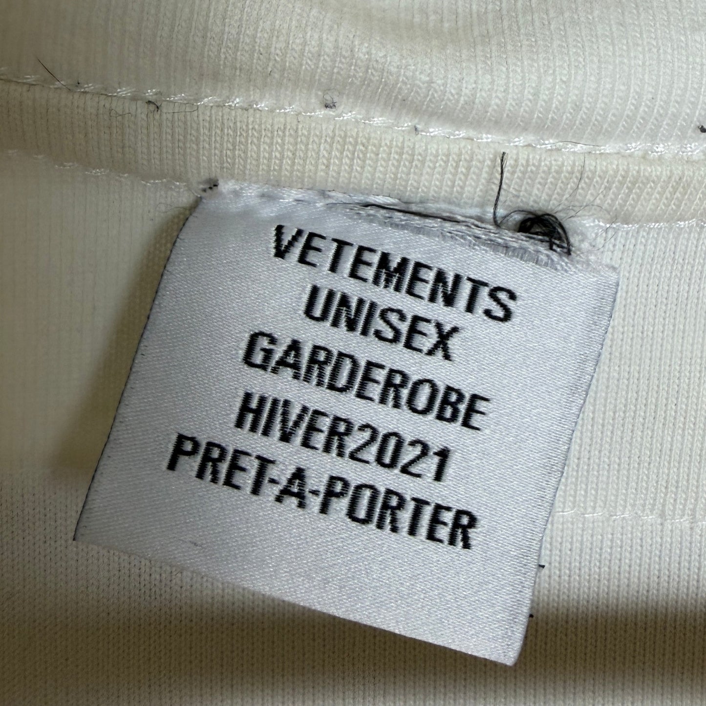 Vetements DHL Inside Out White Label Tee