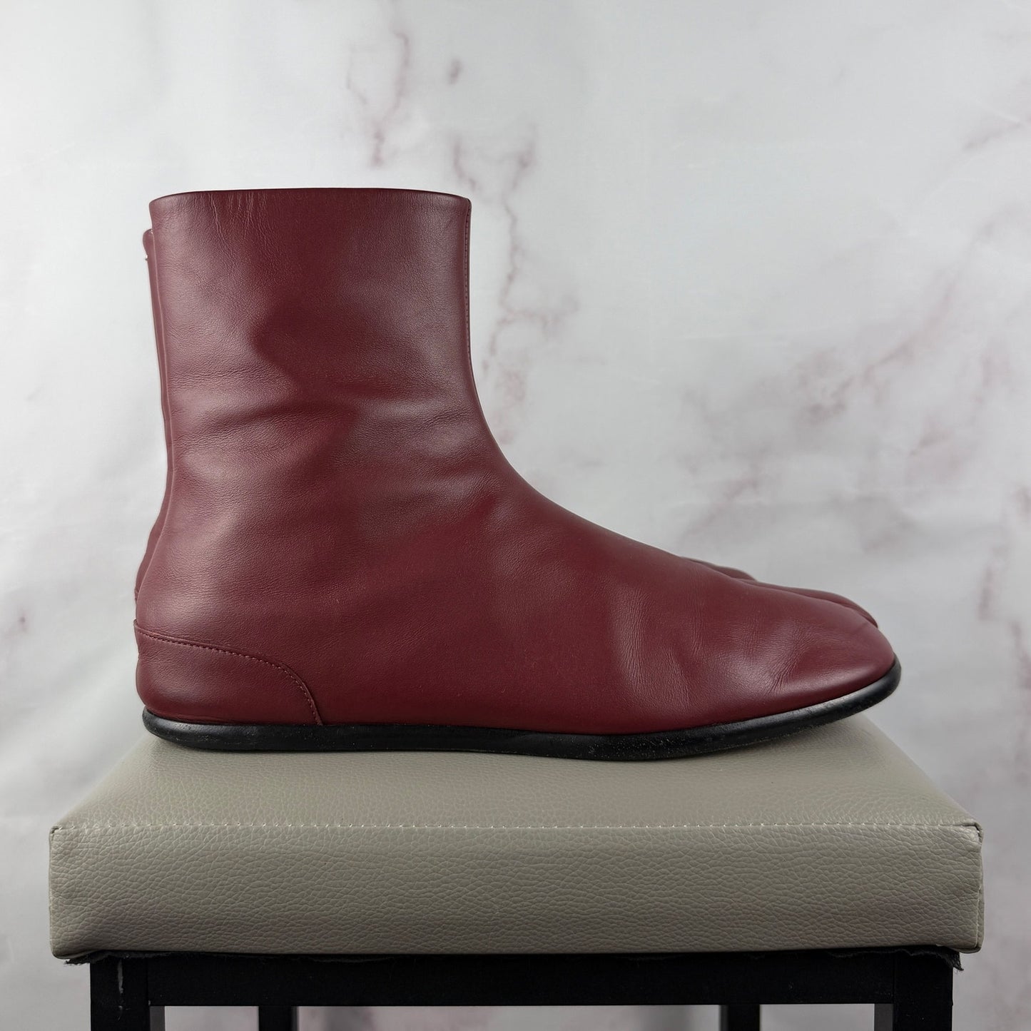 Maison Margiela Red Flat Tabi Ankle Boots