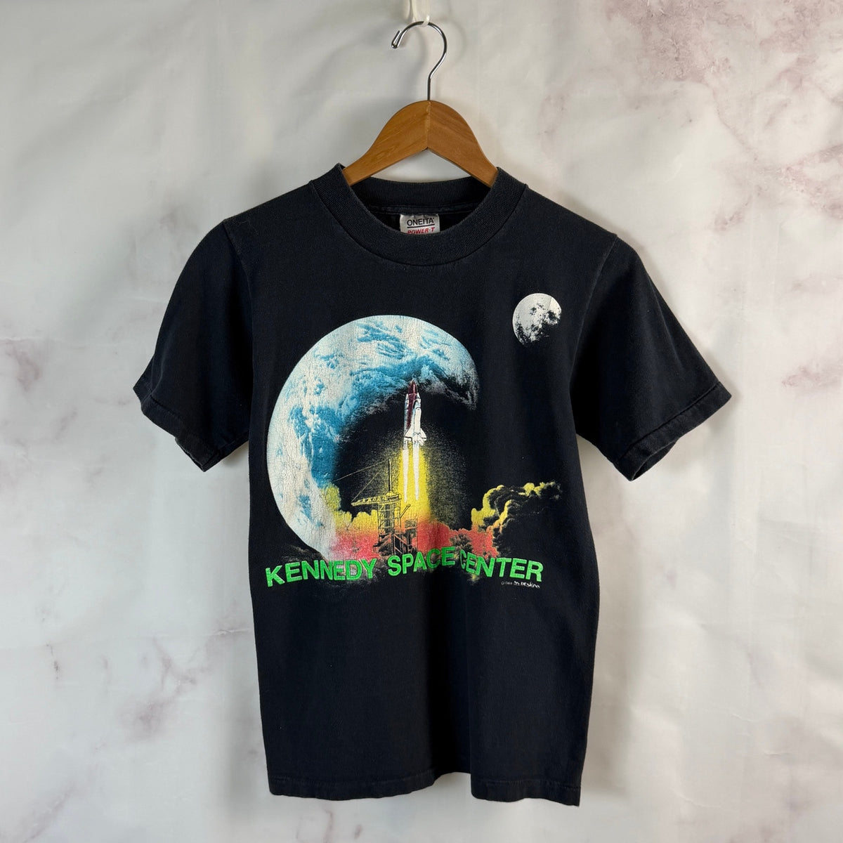 Vintage 1989 Kennedy Space Center Black Graphic Tee