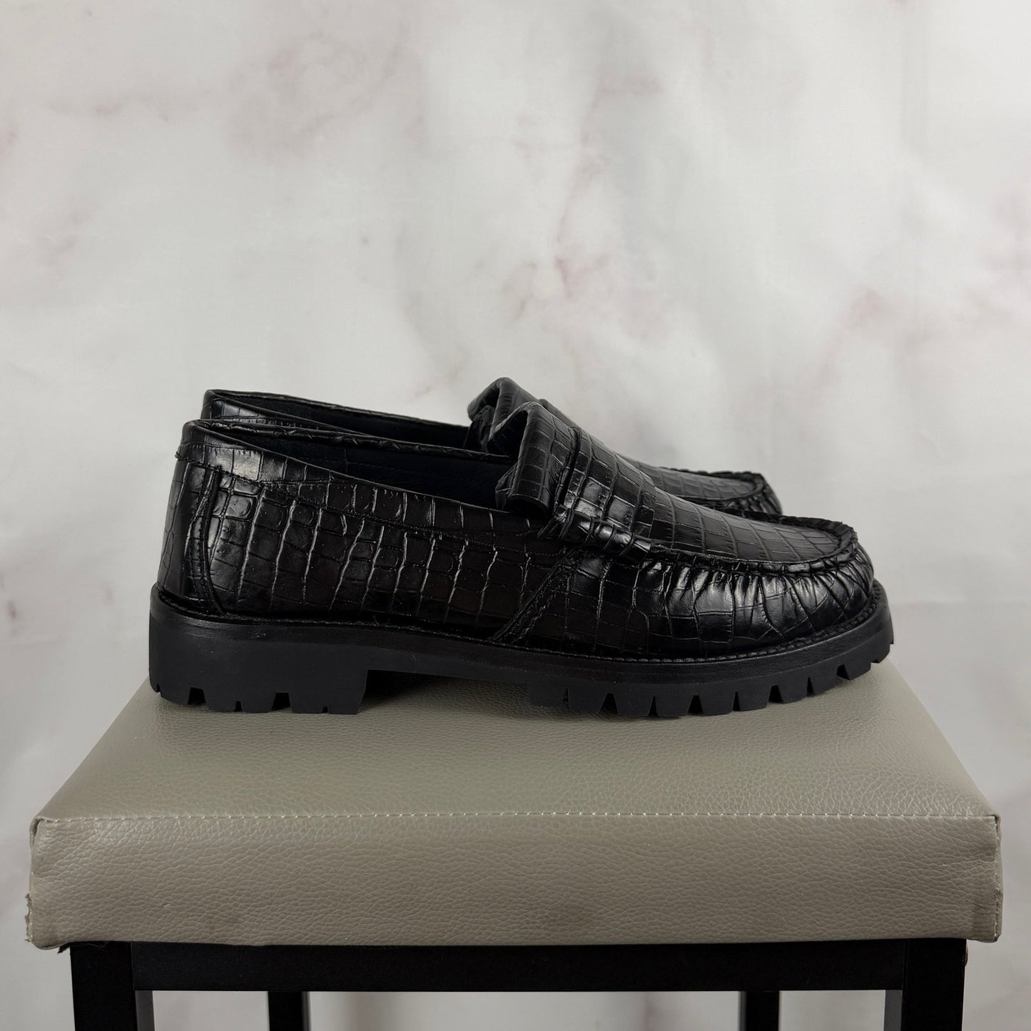 Rhude Crocodile Lug Black Loafer
