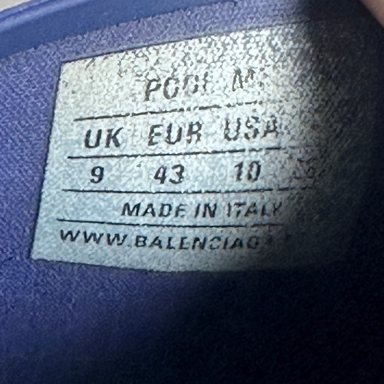 Balenciaga Blue/Black Text Logo Pool Slides