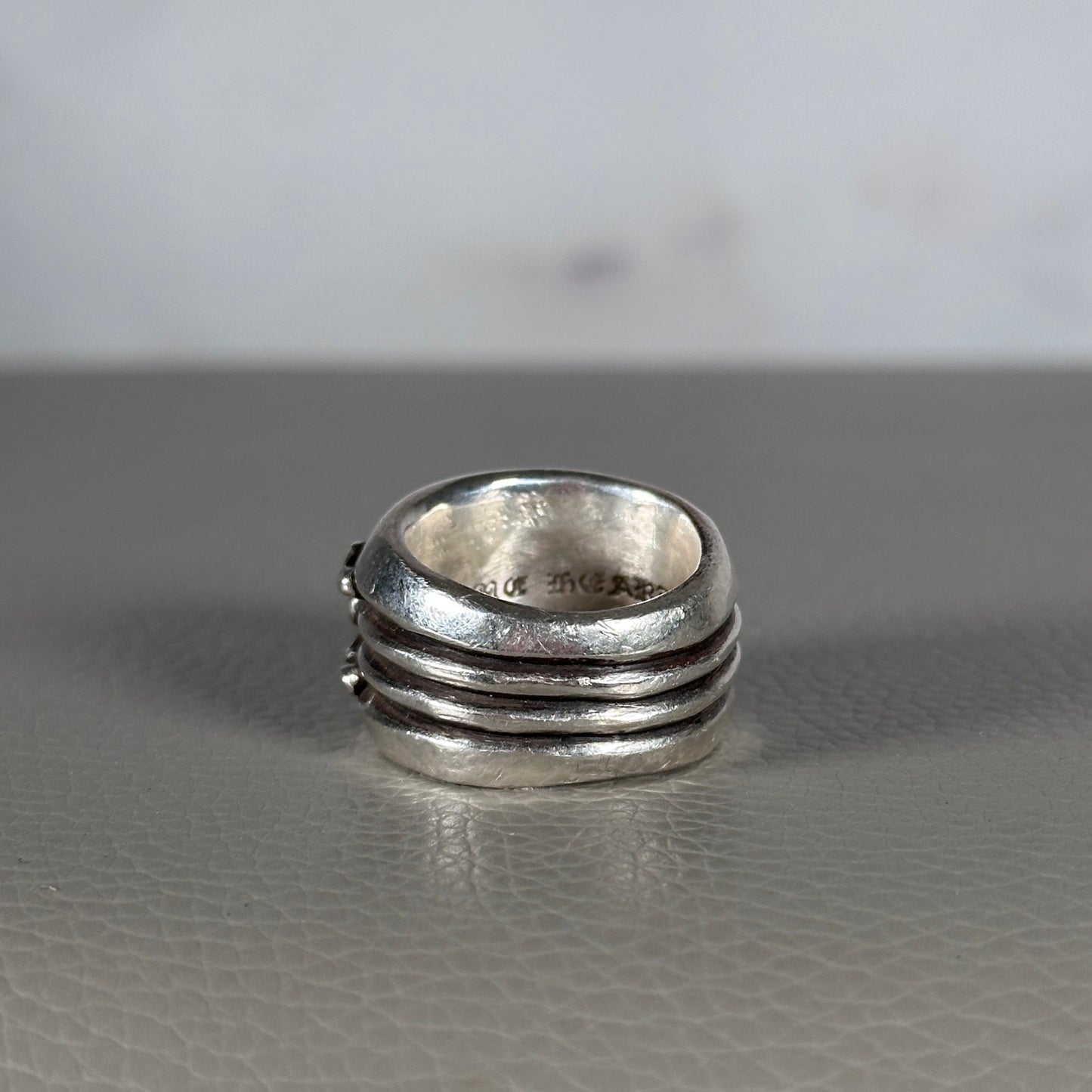 Chrome Hearts Silver Heart Dagger Ring
