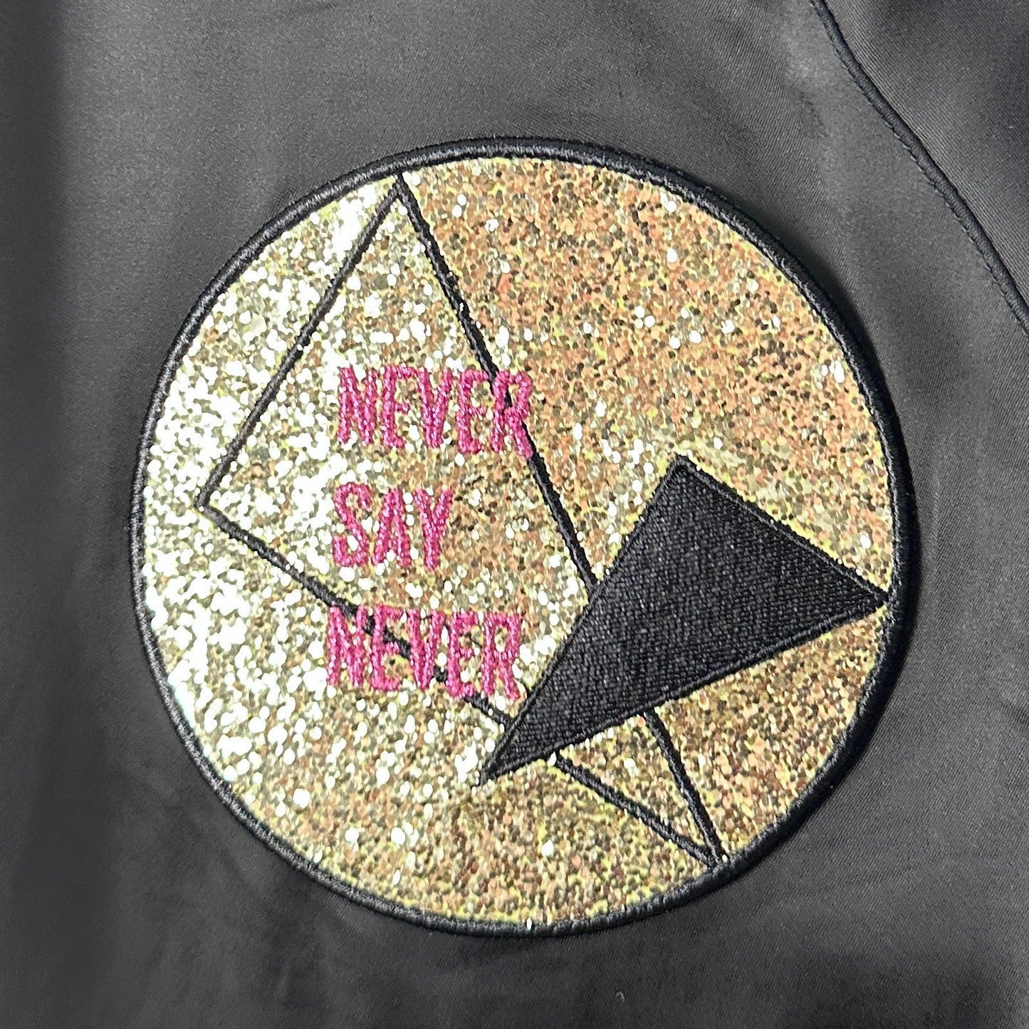 Saint Laurent Paris Never Say Never Black Embellished Bomber