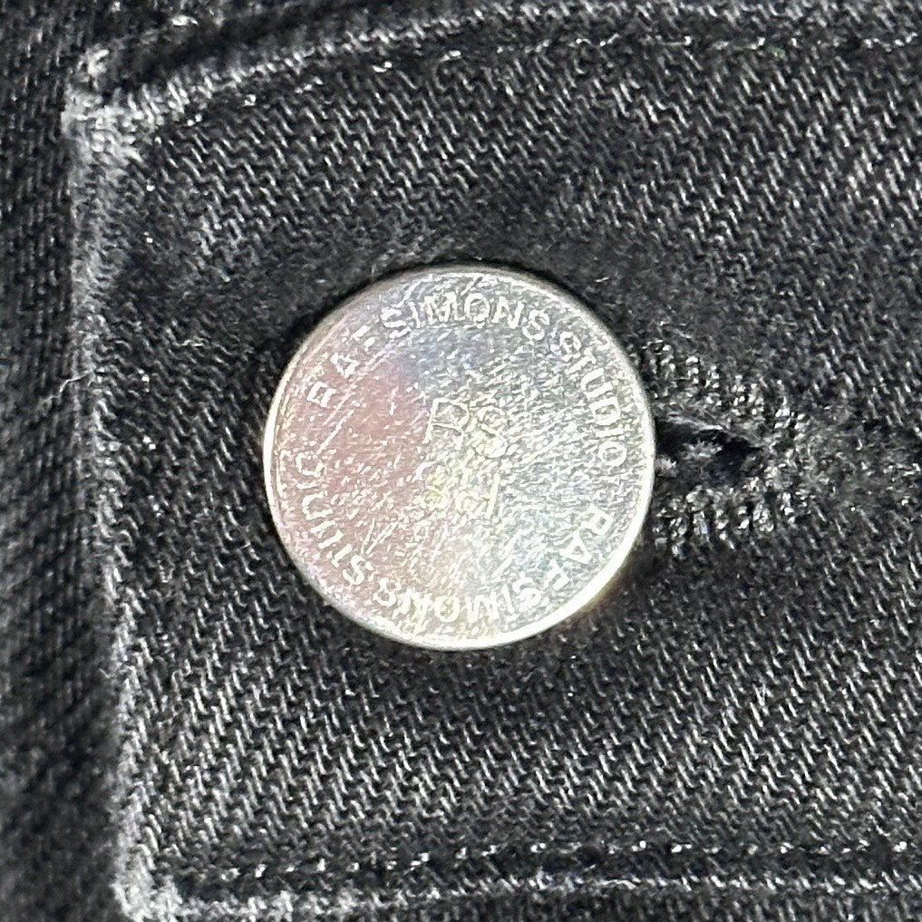 RAF Simons S/S21 Black ‘Youth Against’ Cropped Patch Denim