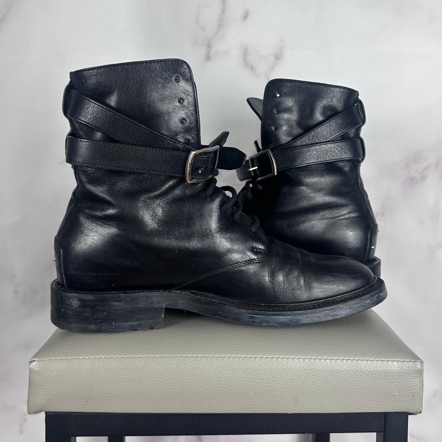 Saint Laurent Paris Black Leather Boots