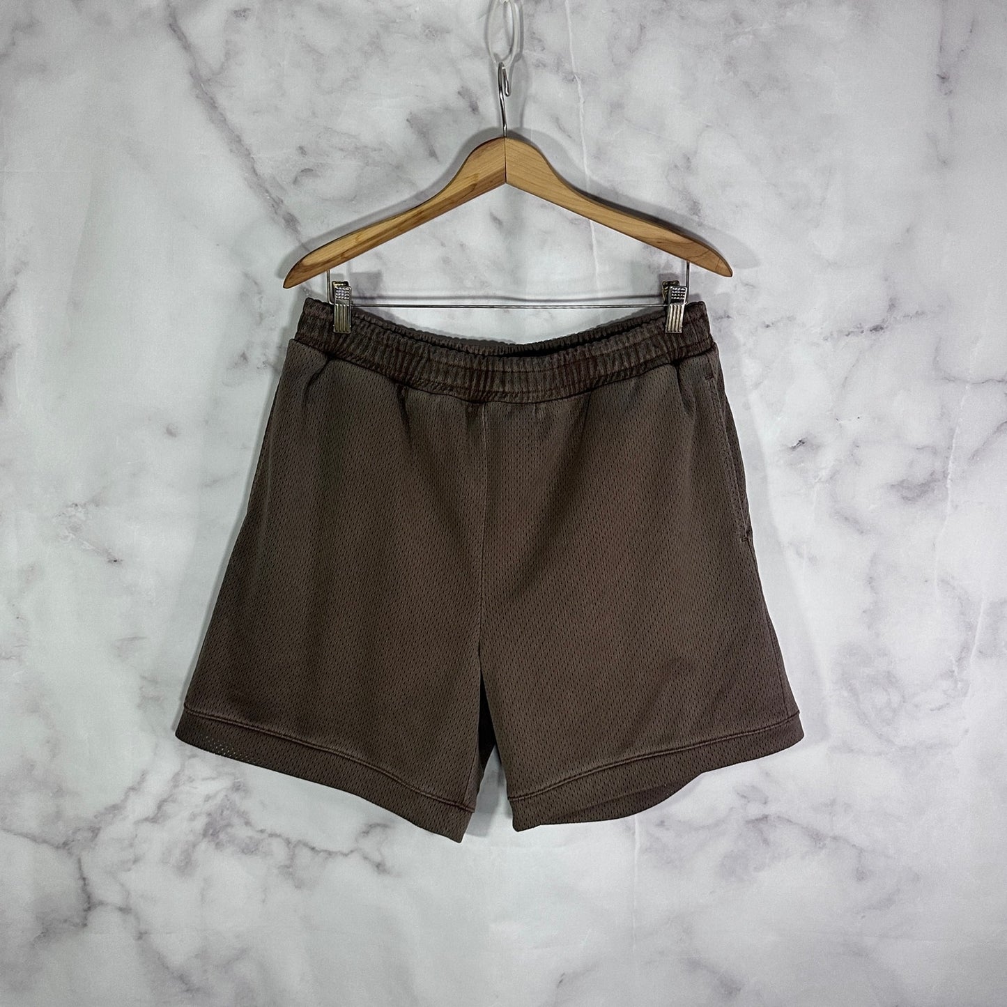 Hidden NY Brown Overdyed Mesh shorts