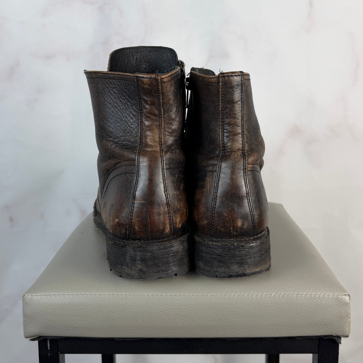 Frye Bowery Brown Leather Lace-Up Boot