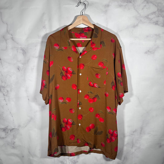 Supreme S/S19 Brown Cherry Camp Collar Rayon Shirt