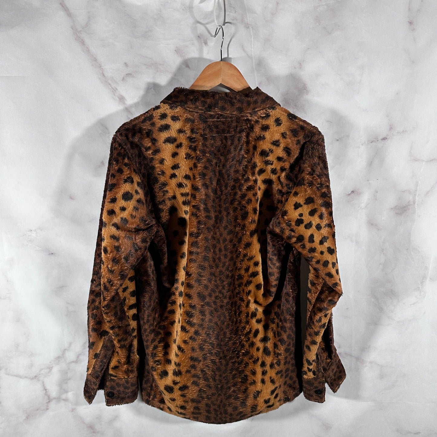 Neighborhood Leopard Print Faux Fur Shirt