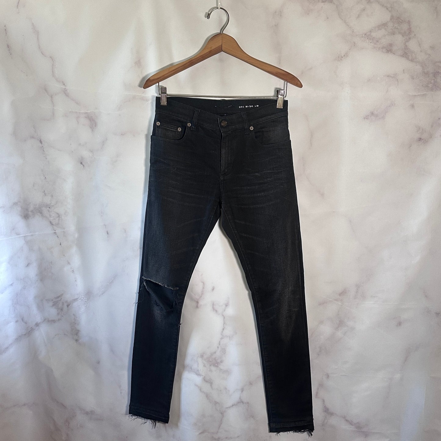 Saint Laurent Paris Hedi D02 M/SK LW Black Denim Jeans