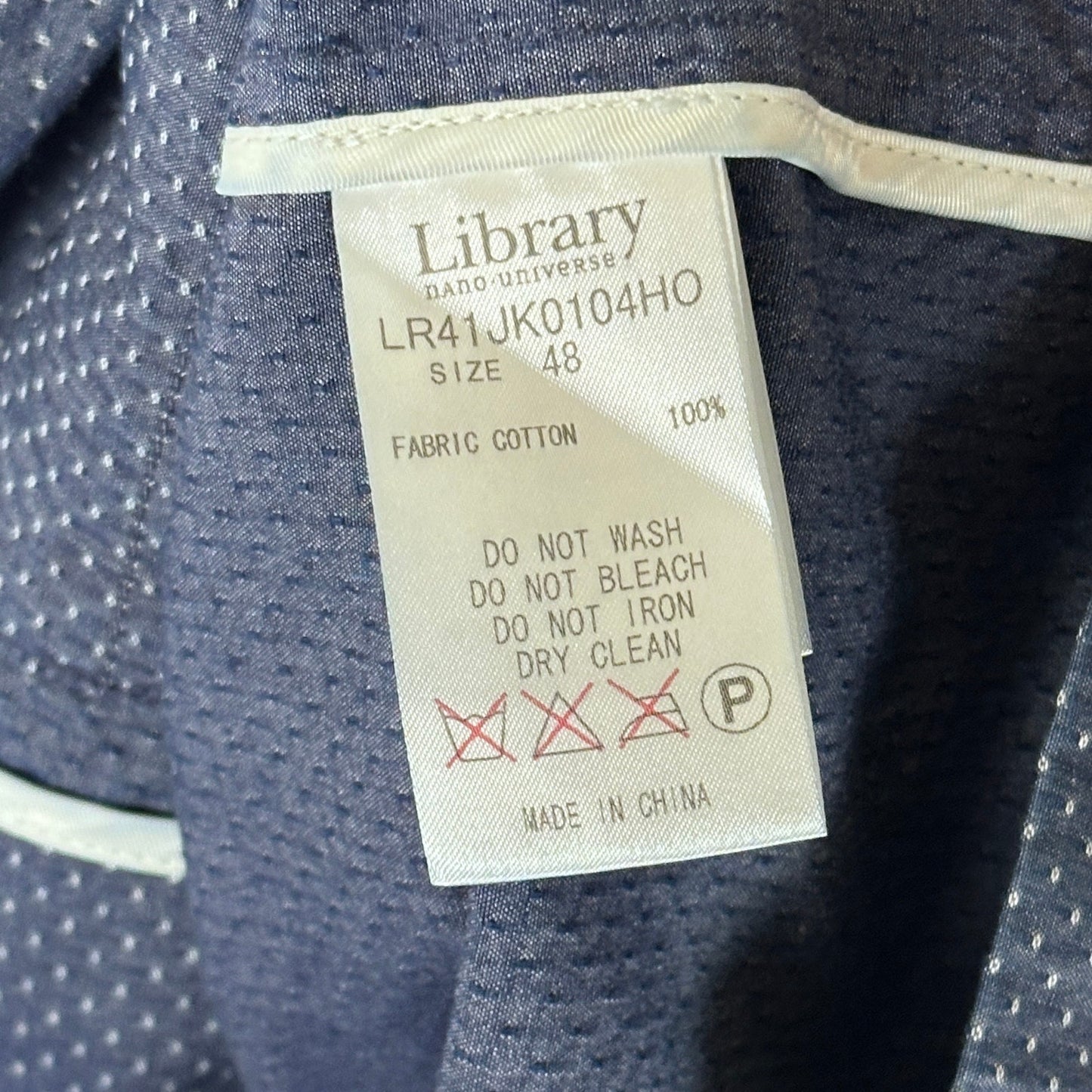 Nano Universe Library Tokyo Blue Polka Dot Blazer