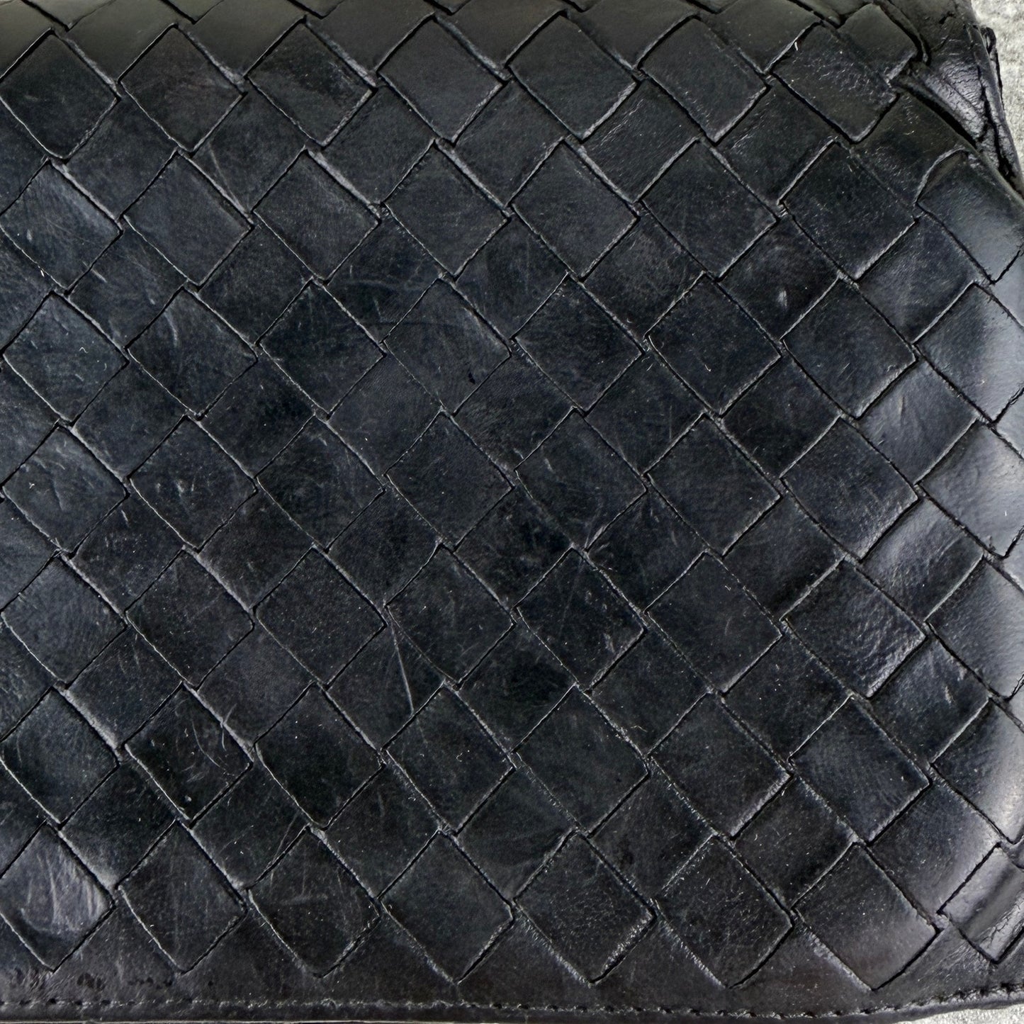 Bottega Veneta Intrecciato Leather Black Woven Long Bifold Wallet